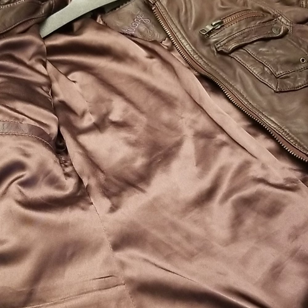 Maze deep burgundy leather jacket - Picture 8 of 8
